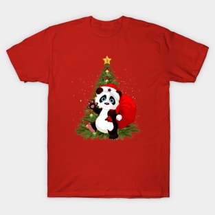 Cute Panda Claus Arrived - Adorable Panda - Kawaii Panda T-Shirt